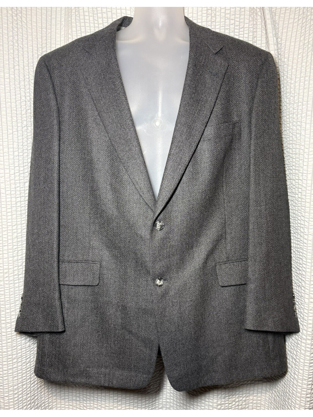 Hart Schaffner Marx Men's Gray 100% Wool Sport Coat Blazer Jacket Size 46R